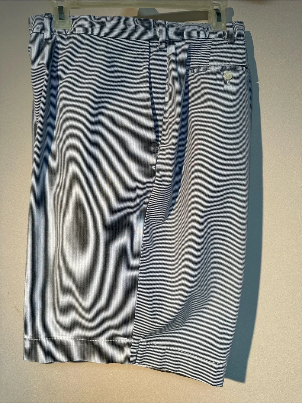 Polo by Ralph Lauren Light Blue Flat-Front Shorts Fine Seersucker